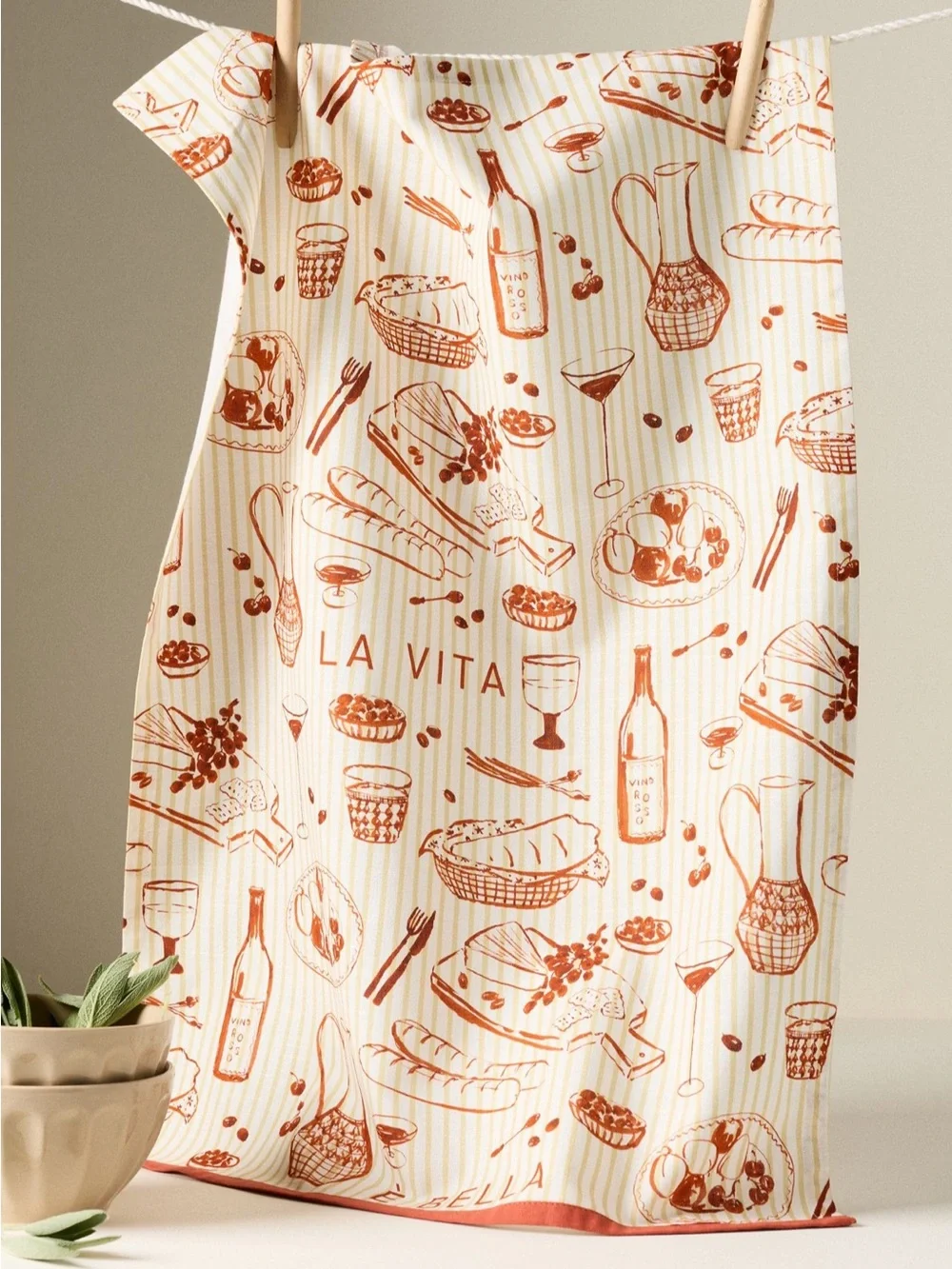 Anthropologie Casa Ocra La Vita Dish Towel